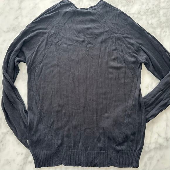 Just Cavalli Ribbed Rayon/Wool Black Sweater XL NWT $530 Oversized Crewneck - Picture 5 of 6